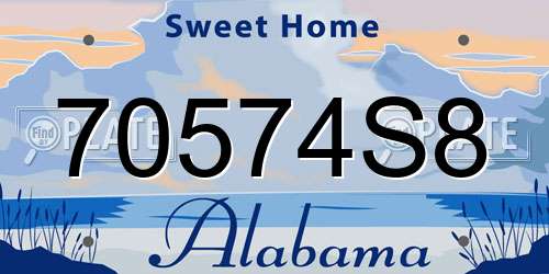 70574S8 Alabama License Plate