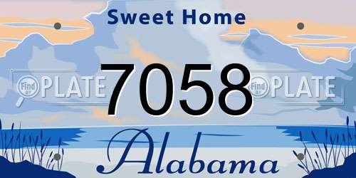 7058 Alabama License Plate