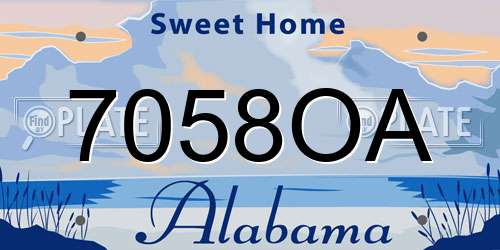 7058OA Alabama License Plate