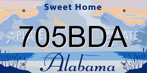 705BDA Alabama License Plate