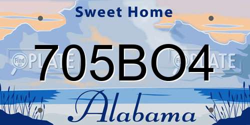 705BO4 Alabama License Plate