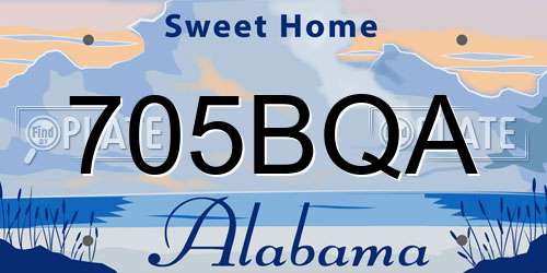 705BQA Alabama License Plate