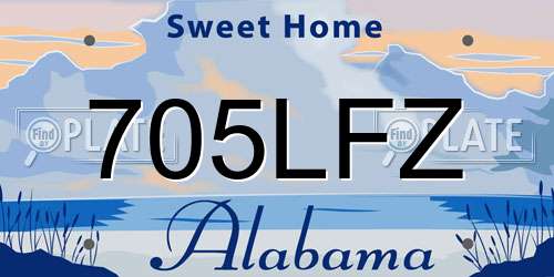 705LFZ Alabama License Plate