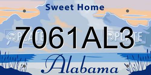 7061AL3 Alabama License Plate