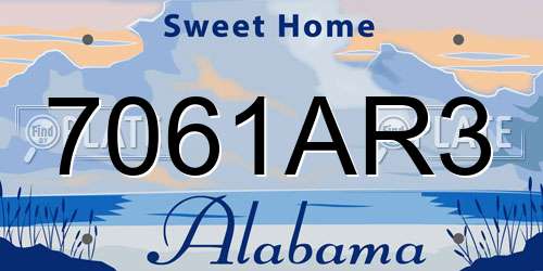 7061AR3 Alabama License Plate