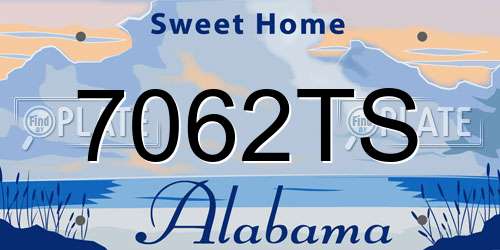 7062TS Alabama License Plate