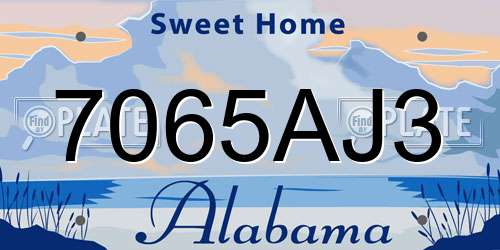7065AJ3 Alabama License Plate