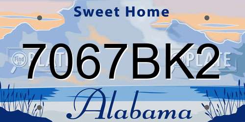 7067BK2 Alabama License Plate