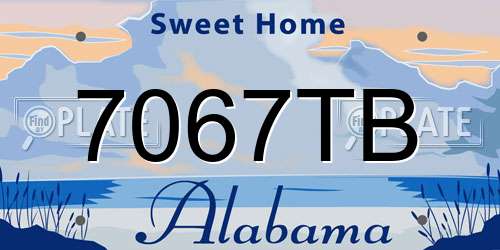 7067TB Alabama License Plate