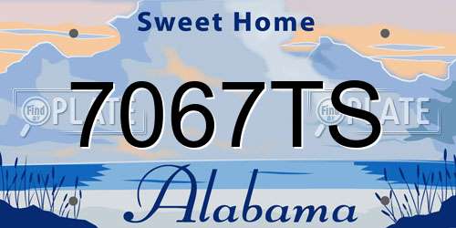 7067TS Alabama License Plate