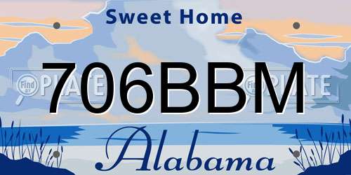 706BBM Alabama License Plate