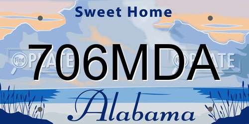 706MDA Alabama License Plate