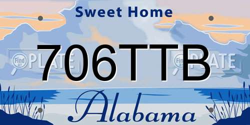706TTB Alabama License Plate