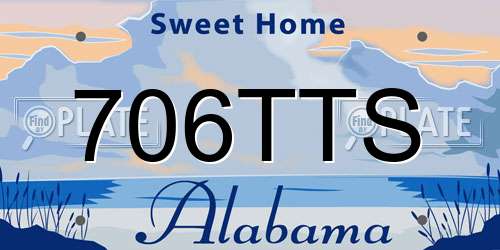 706TTS Alabama License Plate
