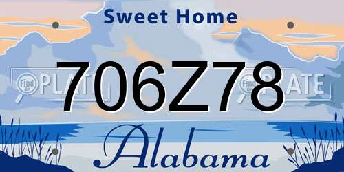 706Z78 Alabama License Plate