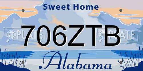 706ZTB Alabama License Plate
