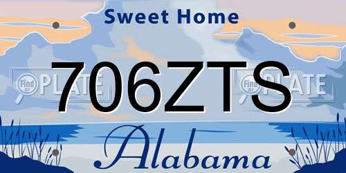 706ZTS Alabama License Plate