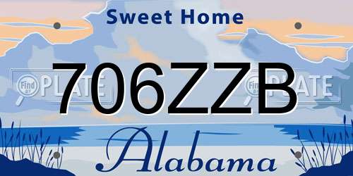 706ZZB Alabama License Plate
