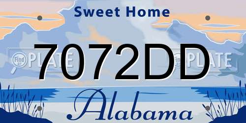 7072DD Alabama License Plate