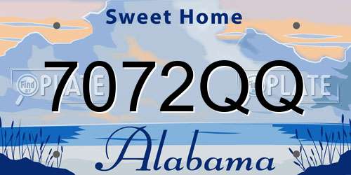 7072QQ Alabama License Plate