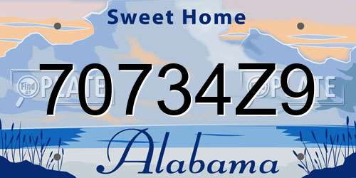 70734Z9 Alabama License Plate