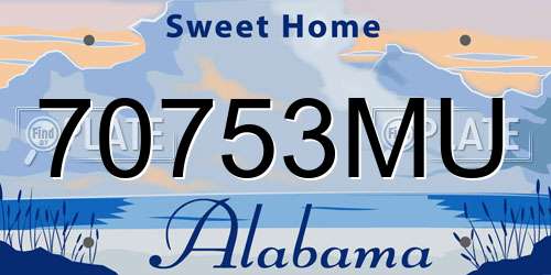 70753MU Alabama License Plate