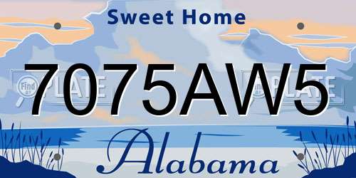 7075AW5 Alabama License Plate