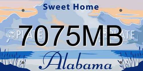 7075MB Alabama License Plate