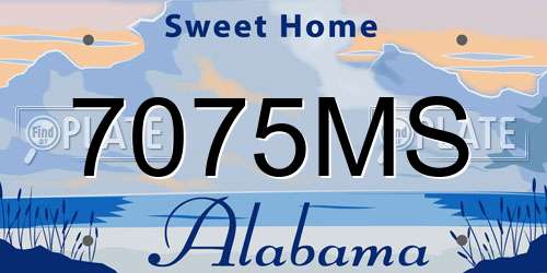 7075MS Alabama License Plate