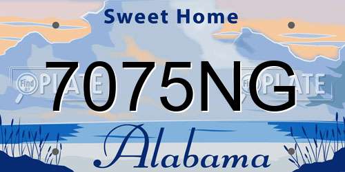 7075NG Alabama License Plate