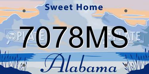 7078MS Alabama License Plate