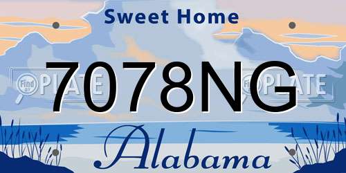 7078NG Alabama License Plate