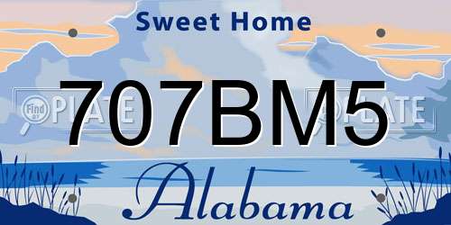 707BM5 Alabama License Plate