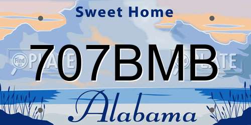 707BMB Alabama License Plate