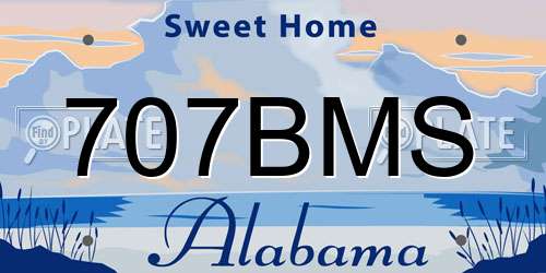707BMS Alabama License Plate