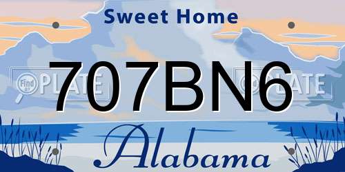 707BN6 Alabama License Plate