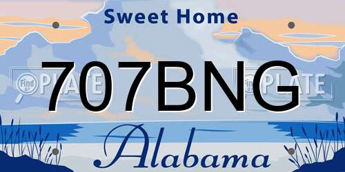 707BNG Alabama License Plate