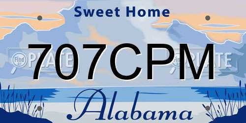 707CPM Alabama License Plate