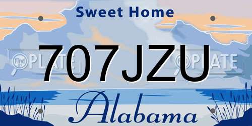 707JZU Alabama License Plate