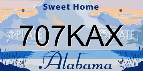 707KAX Alabama License Plate