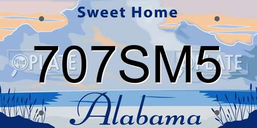 707SM5 Alabama License Plate