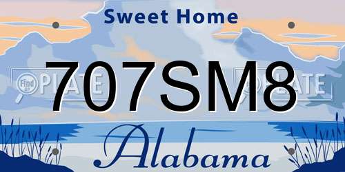 707SM8 Alabama License Plate