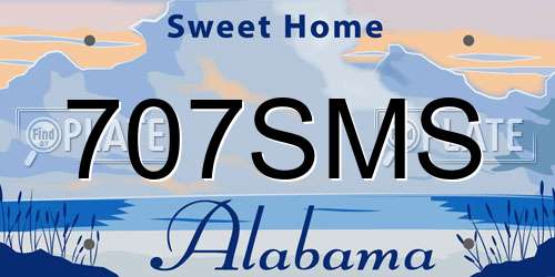 707SMS Alabama License Plate