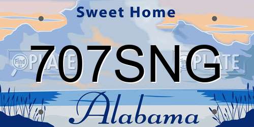 707SNG Alabama License Plate