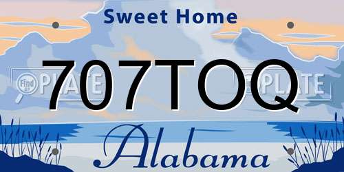 707TOQ Alabama License Plate
