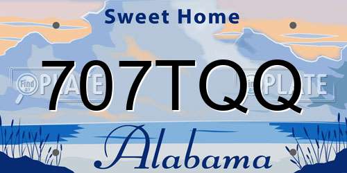707TQQ Alabama License Plate