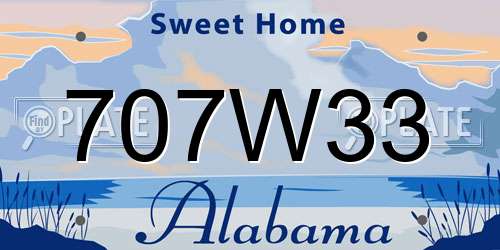 707W33 Alabama License Plate