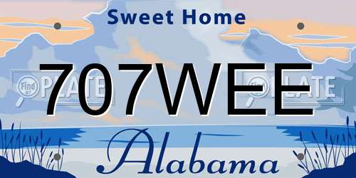 707WEE Alabama License Plate