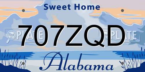 707ZQD Alabama License Plate