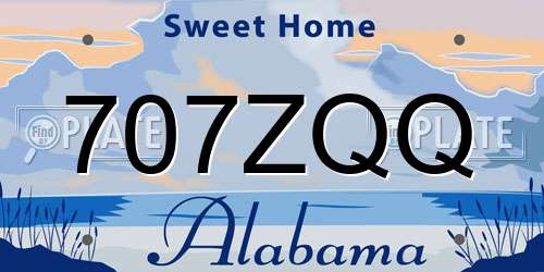 707ZQQ Alabama License Plate
